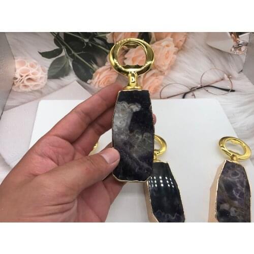 1pcs Natural dream amethyst Beer Bottle Opener stone classic Cool Ring Keychain Corkscrew practical bar kitchen