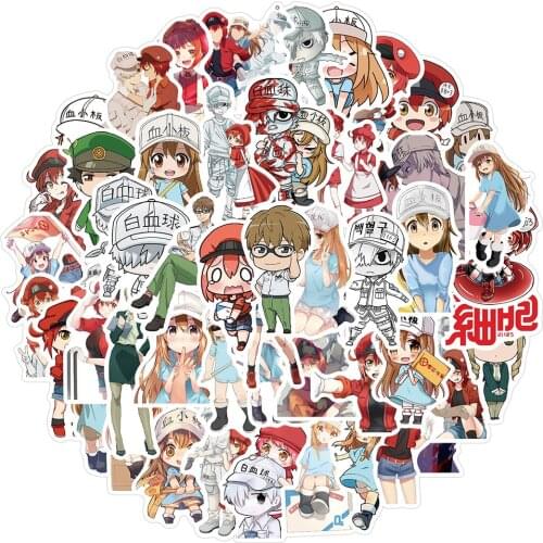 10/30/50PCS Cells at Work Stickers Waterproof Car Motorcycle notebook Luggage Suitcase Graffiti DIY Sticker kids toy