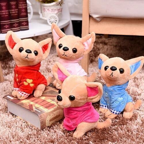 17cm Cute Mini Chihuahua Dog Plush Toy Soft Stuffed Animal Doll Birthday Gift