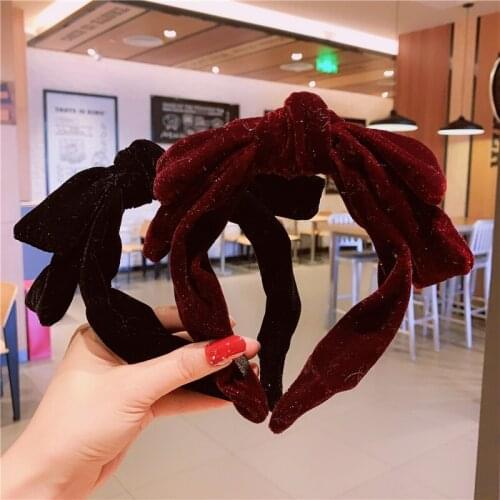 Baroque Ribbon Big Bow Pearl Crystal Headbands for Women Korea Hair Accessories Hair Band Hair Bows Crown Hairbands