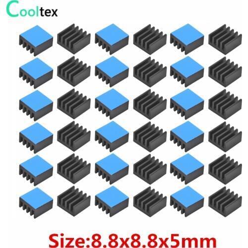 50pcs 8.8x8.8x5mm Aluminum Heat sink for Raspberry pi Electronic IC With Thermal Conductive Tape