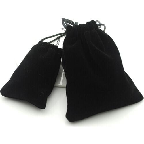 ATGO 1Pcs 7x5cm Cotton Organza Jewelry Pouches Party Favor Gift Bags Black BNC301