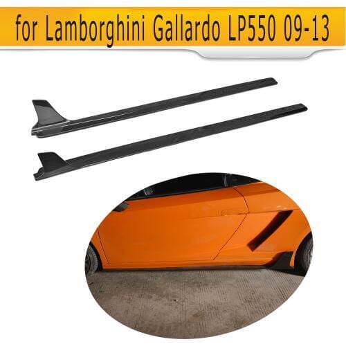 Carbon Fiber Car Side Skirts Body Apron Lip Case for Lamborghini Gallardo Coupe Convertible LP550 LP560 LP570 LP570-4 09-13