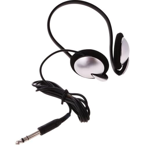 Black 1.5m Cable 6.3 mm Plug Headset Headphones for Keyboard and Digital Piano