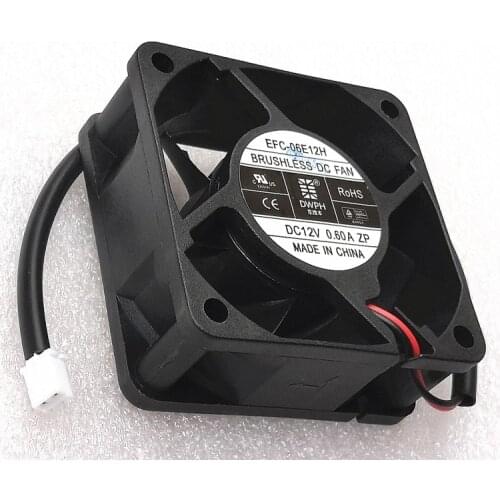 EFC-06E12H New Original for DWPH 6025 60mm 6CM Fan 2-wire 2.5 Plug 12V 0.6A Cooling