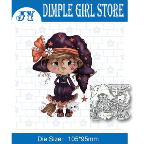 Halloween girl decorating stamps and cutting craft templates Scrapbook punching metal molds for card making New products in 2021