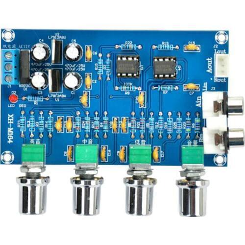 HIFI Enthusiast Tone NE5532 Amplifier Tone Preamp Board 2.0 Dual Channel Audio Amplifier Board Treble Bass Adjustment