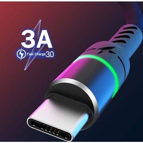 USB Type C Cable For Samsung S20 S10 Plus Xiaomi Fast Charging Wire Cord USB-C Charger Mobile Phone USBC Type-C Cable For Huawei