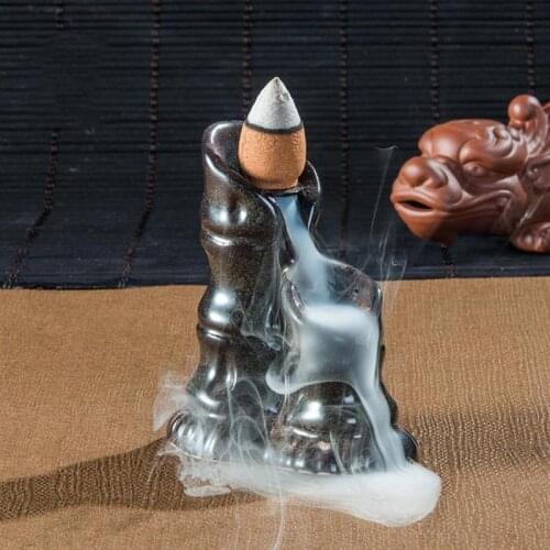 Waterfall Incense Burner Backflow Ceramic Incense Holder Incense Burner Reflux Incense Cone Holder Home Decoration Ornaments