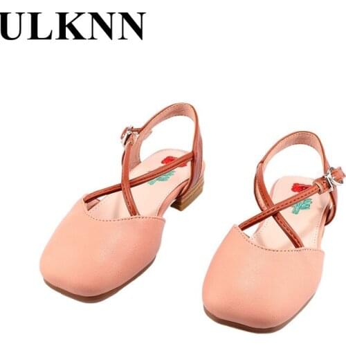 ULKNN Summer Girls Footwears Spring High Heel For Kids Princess Sandal Childrens Solid Sandals Comfortable Shoes Non-slip 2021