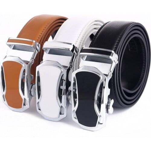 Mens Car Alloy Automatic Buckle Belt With Cow Leather Cheap Wholesale ремень мужской