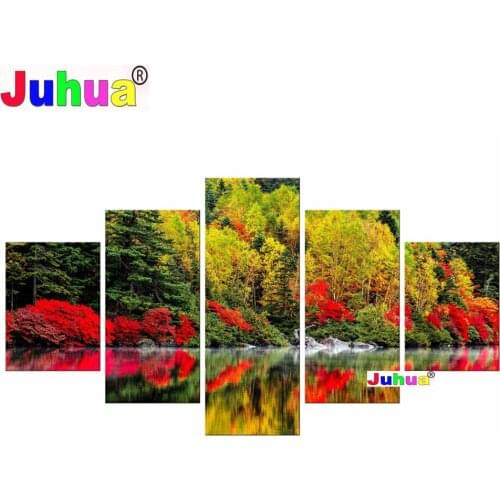 Autumn landscape Woods 5 piece diy diamond painting full square round drill diamond embroidery sale kits home decoration AS085