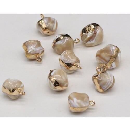 2 Pcs Natural Shell Pendant Necklace Accessories Irregular Shell Bead Pendant Charms For Jewelry Making Bracelet Earrings Gift
