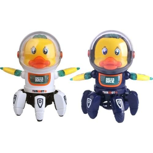 Swing Robotic Duck Toy Dynamic Crawling Glowing Battery Operated Music Light Early Education for Boys Girls