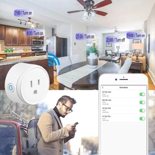 Mini US Wifi Plug Outlet Wireless Remote Voice Control Smart Home Socket Switch 203B