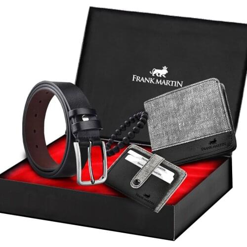 Gray Denim Wallet Belt Badge Holder Set 10302