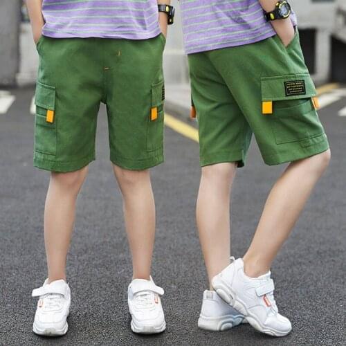 Boys Pants Big Children Clothing Thin Summer Bottoms Boy Shorts Solid Color
