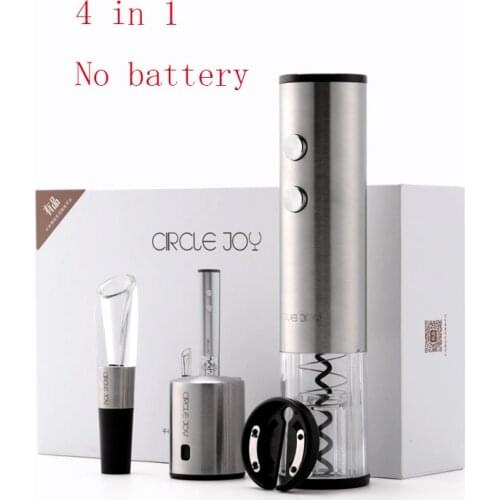 Youpin Circle Joy Electric Bottle Opener Stainless Steel Electric Corkscrew Foil Cutter Base Cork 4 In 1 Gift Box