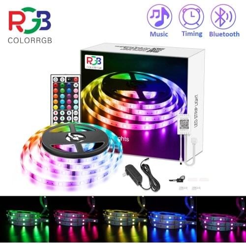 15M LED 5050 RGB Strip Light APP Control Color Changing LED SMD 5050 RGB Light Strips with RF Remote For for Rooms, Party