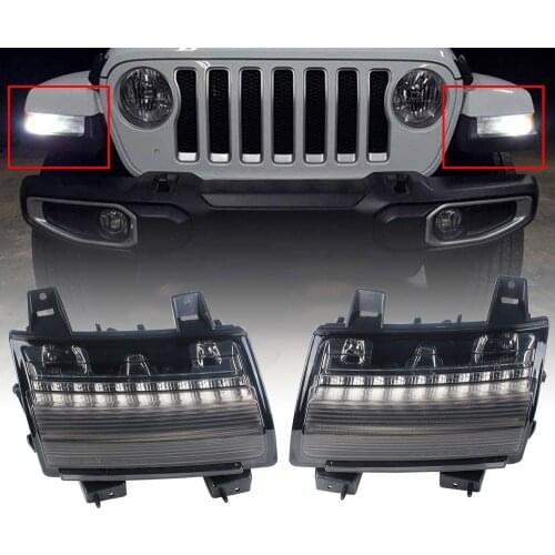 LED New Daytime Running / Turn Signal Lights Fender White DRL for Jeep Wrangler JL European version High Configuration