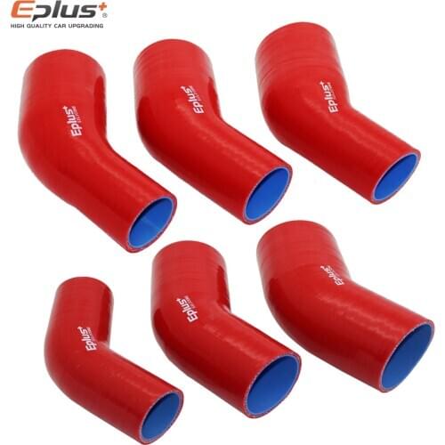 EPLUS Universal Silicone Tubing Hose Connector Intercooler Turbo Intake Pipe Coupler Hose 45 Degrees Multiple Sizes Red