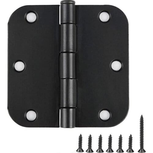 INTERIOR DOOR AND WINDOW HINGES Black Door Hinges, 3.5" X 3.5" Interior Door Hinges with Radius In Black