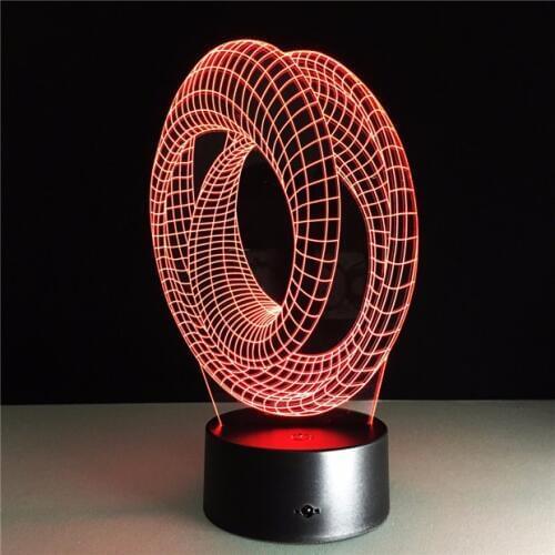 Magical Optical Illusion 3D Mood Lamp USB Table Decorative Lamp Spiral Bulb Illusion Luminaria Art Deco Abstract 3D LED Gift