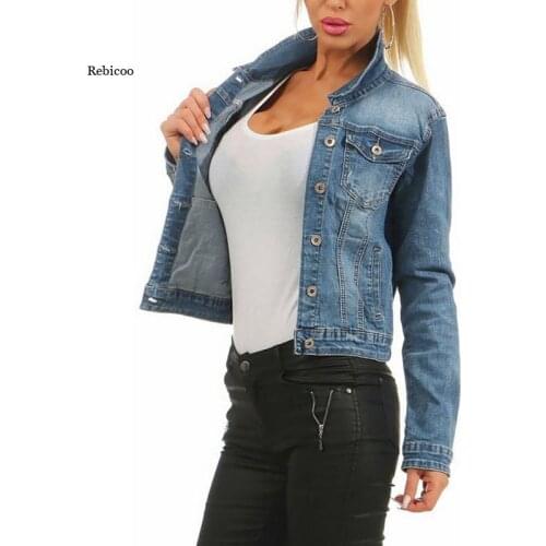 Black Drop Shoulder Long Sleeve Frayed Hem Ripped Crop Denim Jacket Women High Street Single Breasted Solid Short Jackets