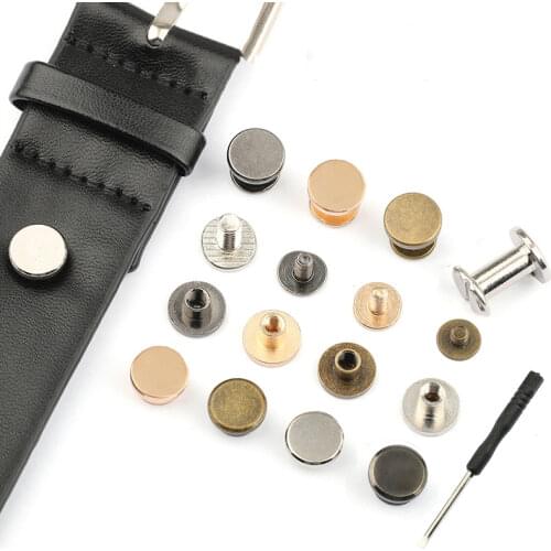 10pcs 5-18mm Copper Belt Rivet Button Flat Screws Nail Rivet Buckle DIY Ledger Fixed Binding Rivets Bag Garment Decoration Clasp