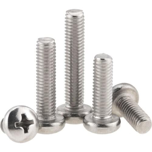 20PCS M4x3 8 10 20 30 40 50 DIN7985 GB818 304 Stainless Steel Cross Recessed Pan Head Screws Phillips Screws M4*3 M4*10 M4*50