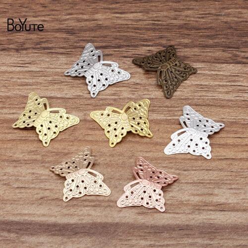 200 Pcs 17*22MM 7 Colors European Butterfly Charms Wholesale Brass Material DIY Jewelry Vintage Pendant Charms