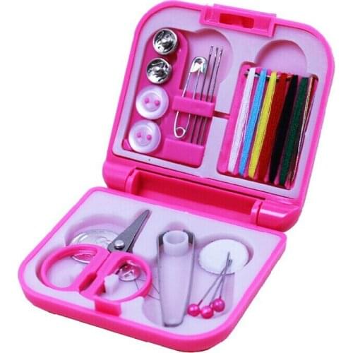 200pcs mini Travel Sewing Kits Box Needle Threads Scissor Thimble Home Tools