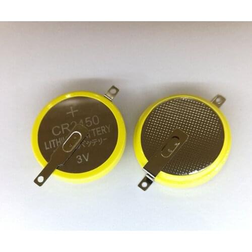 5PCS/LOT CR2450 Lithium battery with welding feet 180 degrees 3V