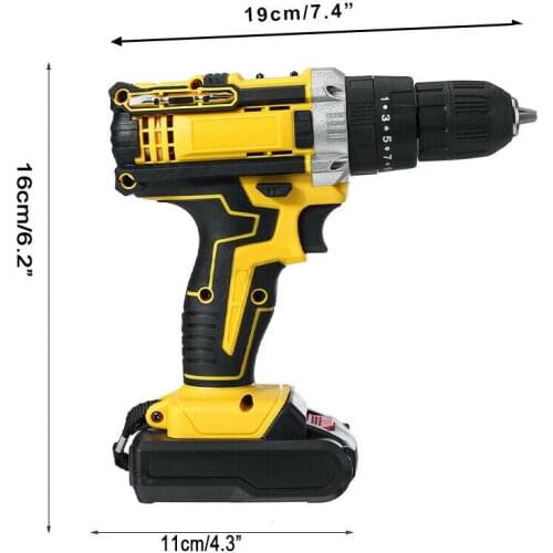 48V 2 Speed Brushless Drill with Battery 3 In 1 Rechargeable Cordless Electric Impact Screwdriver Multi-function Power Tool