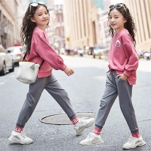 Kids Clothes Set Fashion Teen Girls Tracksuits Autumn Spring 2pcs Children Sport Suits 8 10 year Girls Clothes Size 10 11 12