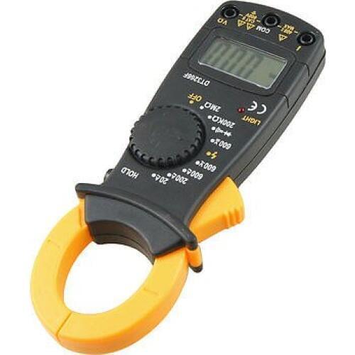 Electrical DT3266F LCD Digital Multimeter Voltmeter Orange Black w 2 Test Leads