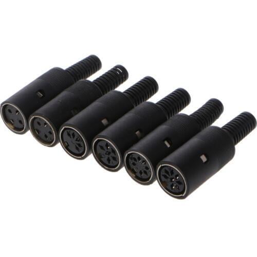 Female DIN Plug Socket Connector 3/4/5/6/7/8 PIN Chassis Cable Mount