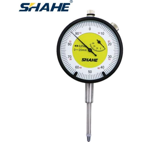 SHAHE 0.01mm 0-20mm Dial Indicator Gauge Meter Precise measurement Resolution Measurement Instrument Dial Indicator Gauge