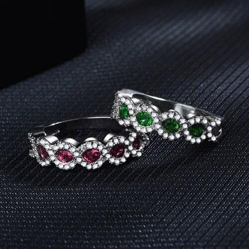 Trendy Ring 925 Silver Jewelry Emerald Ruby Gemstone Zircon Women Rings For Wedding Party Lover Gifts Dropshipping Wholesales