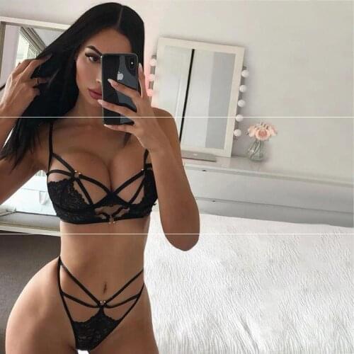 Ellolace Sexy Bandage Lingerie Lace Underwear Transparent Bra Erotic Sensual Intimate Black Exotic Brief Sets Leopard Brief Sets