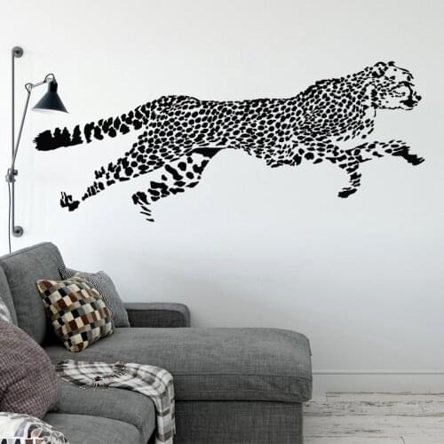 Leopard Wall Stickers Cheetah Vinyl Decal Wild Animal Home Decoration Junjle Predator Stickers Living Room Wall Art Mural