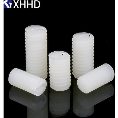 M3 M4 M5 White Metric Screw Plastic Metric Headless Screw Nylon Fixing Screw