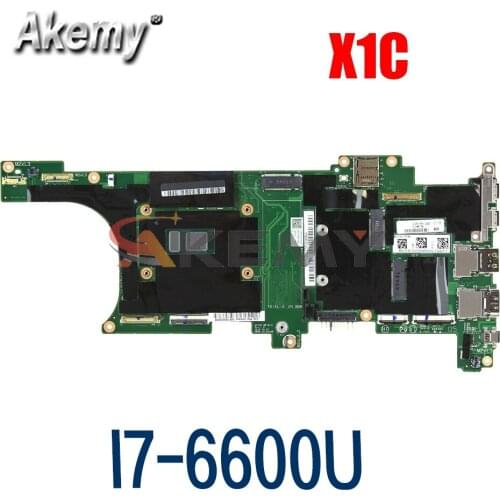 Laptop motherboard For LENOVO Thinkpad X1C I7-6600U 16GB Ram Mainboard DX120 NM-B141 01LV981 SR2F1 CPU