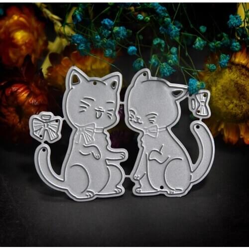 YINISE Scrapbook Metal Cutting Dies Scrapbooking Stencils CAT ANIMALS DIY Paper Album Cards Making Embossing Die Cuts Cut Cutter