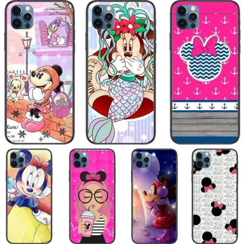Cute Lovely Minnie Mouse Anime Phone Cases cover For iphone 11 Pro Max case 12 8 7 6 S XR PLUS X XS SE 2020 mini mobile cell sh