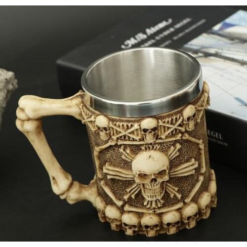 Mens Beer Mug Skull Head Cup Gift For Friends Families Father