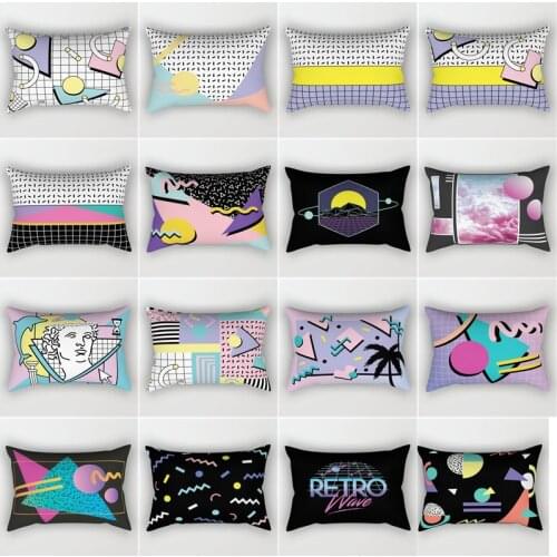 Nordic Geometric Pillow Rectangular Home Decoration Sofa Cushion Lumbar Cushion Personalized Pillow Short Wool Soft Fabric