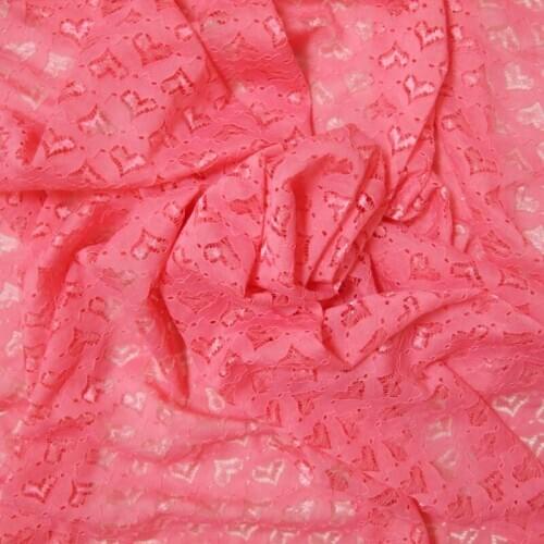 New Arrival 1Yard length 1.5m width double sweet heart hot pink Guipure exquisite lace fabric for skirt dress wedding