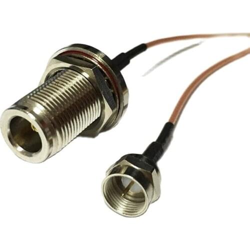 New N Female Jack nut Switch F Male Plug Connector RG178 Cable 15CM 6" Adapter Wholesale Fast Ship