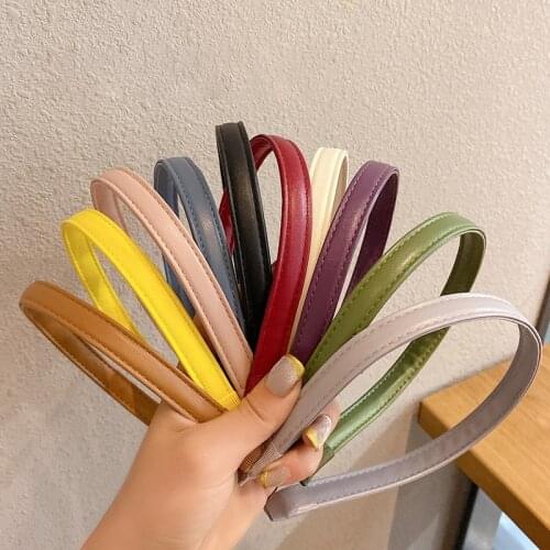 New PU Leather Hair Bands Headbands For Women Solid Color Hair Hoop Girl Fashion Non-Slip Bezel Hair Accessories